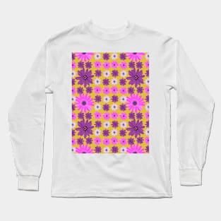 diseño flores moradas y rosas Long Sleeve T-Shirt